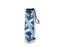 Museums & Galleries Umbrella & Matching Sleeve with Zip - Katsushika Hokusai 'The Great Wave' Design - Lightweight & Reinforced