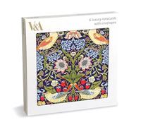 Museums & Galleries William Morris Strawberry Thief Notecards - Pack of 6 Blank Greeting Cards with Envelopes - Embossed Foil Finish
