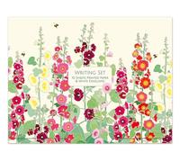 Museums & Galleries Writing Paper Set - 10 Sheets with Envelopes - Emily Burningham 'Hollyhocks' Design - Stylish Stationery