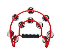 Musfunny Half Moon Tambourines for Adults: Hand Tambourine Cutaway with Double Row Jingles Bell - Hand Held Percussion Musical Instrument for Church Party Singers Bands Music Education