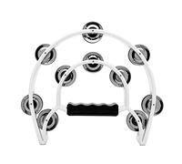 Musfunny Half Moon Tambourines for Adults: Hand Tambourine Cutaway with Double Row Jingles Bell - Hand Held Percussion Musical Instrument for Church Party Singers Bands Music Education