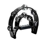 Musfunny Tambourine Double Row Metal Jingles Hand Held Percussion Half-Moon Tambourines Musical Instrument Gifts for Kids, Adults, Party - Black
