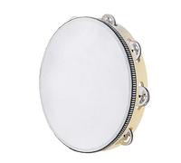 Musfunny Tambourines for Adults 10 Inch: Wooden Tamborine with Single Row Metal Jingles - Tamborines Musical Instrument Adult Percussion Gift for Church KTV Party