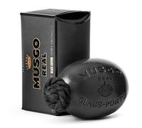 Musgo Real Black Edition Soap On A Rope (190g) | Woody Scent with Lemon | Jojoba + Grape-Seed Oils | Rich, Smooth, Creamy for Men + Women | Handcrafted, Long Lasting