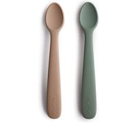 Mushie Baby Feeding Spoons | BPA-Free Silicone Spoons 2-Pack | Dishwasher Safe