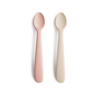 Pack of Two 1st Stage Spoons in Silicone by MUSHIE rose