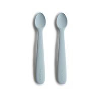 Mushie Baby Feeding Spoons | BPA-Free Silicone Spoons 2-Pack | Dishwasher Safe Durable Toddler Utensils | Powder Blue