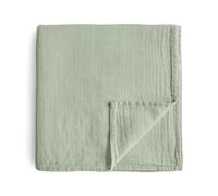 mushie Baby Muslin Swaddle Blanket | Newborn 0-3 Months | Organic Cotton | Baby Sleeping Bag | Prewashed | Reception Blanket | Made in Denmark | Sage