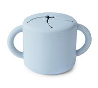 Mushie Baby Snack Food Pots for Toddlers | Silicone Cup Spill Proof for Toddler, Baby & Kids | Easy Grip for Children | Material: Food Grade Silicone | Dishwasher- and Microwave-Safe (Powder Blue)