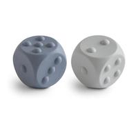 Mushie Dice Press Toy 2-pack | Sensory Toy to Press and Pop | Development of fine motor skills | Teach Simple Arithmetic | 100% Food Silicone (Tradewinds/Stone)