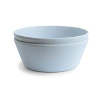 Mushie Dinnerware Bowls for Kids | Tableware Set of 2 Reusable BPA Free Bowls | Dishwasher & Microwave Safe | Made in Denmark | Round (Powder Blue)