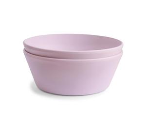 Mushie Dinnerware Bowls for Kids | Tableware Set of 2 Reusable BPA Free Bowls | Dishwasher & Microwave Safe | Made in Denmark | Round (Soft Lilac)