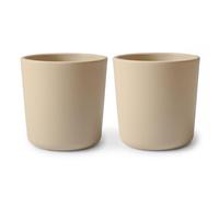Mushie Dinnerware Cups for Kids | Tableware Cups | 1x Set of 2 Cups | Reuseable | Dishwasher- and Microwave Safe | Easy for Child to Hold | Made in Denmark (Vanilla)