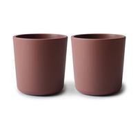 Mushie Dinnerware Cups for Kids | Tableware Cups | 1x Set of 2 Cups | Reuseable | Dishwasher- and Microwave Safe | Easy for Child to Hold | Made in Denmark (Woodchuck)