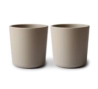 Mushie Dinnerware Cups for Kids | Tableware Cups | 1x Set of 2 Cups | Reuseable | Dishwasher- and Microwave Safe | Easy for Child to Hold | Made in Denmark (Vanilla)