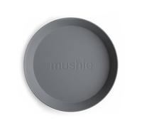 Mushie Dinnerware Plates for Kids | Tableware Set of 2 | Reusable BPA Free | Dishwasher & Microwave Safe | Made in Denmark | Round (Smoke)
