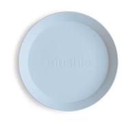 Mushie Dinnerware Plates for Kids | Tableware Set of 2 | Reusable BPA Free | Dishwasher & Microwave Safe | Made in Denmark | Round (Powder Blue)