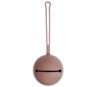 Mushie Dummy Holder Pacifier Case Storage with Strap | Fit up to 3 Dummies | Made of Non-Toxic Food Grade Silicone | Dishwasher Safe for Easy Cleaning | Suitable for All Pacifiers (Cloudy Mauve)