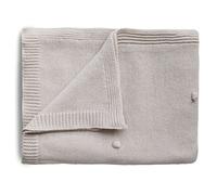 Mushie Knitted Baby Blanket | Organic Newborn Nursery Bedding | Material: 100% Organic Cotton | Breathable & Warm | Machine Washable (Textured Dots Off White Melange)