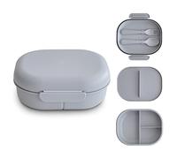 Mushie Lunchbox | Children's Lunch Box Snack Box for Kindergarten and School | Divider & Compartments with Lockable Lids | Includes 1x Set of Cutlery Fork and Spoon | (Cloud)