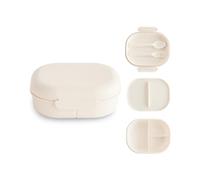 Mushie Lunchbox | Children's Lunch Box Snack Box For Kindergarten and School | Divider & Compartments with Lockable Lids | Includes 1x set of Cutlery Fork and Spoon | (Ivory)