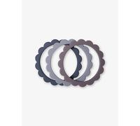 Mushie Mushie Flower Pack-Of-Three Silicone Teething Bracelets Dove Gray/Steel/Stone 1 Size