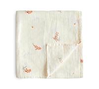 Mushie Muslin Baby Swaddle Blanket | Baby & Toddler Swaddle | Material: 100% Organic Cotton | Pre-Washed for Softness | Breathable | Keep Child Warm & Cuddly (Flowers)