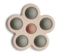 Mushie Press Toy | Push & Pop Bubble Sensory Fidget Toy | 10+ Months | Stress Relief Toy | 100% Food Grade Silicone and ABS Plastic | Flower Design (Dried Thyme/Natural/Shifting Sand)