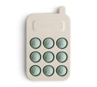 Mushie Baby Silicone Bib | Adjustable Fit Waterproof Bibs | Easy Wipe Baby Feeding Bibs | 4 Adjustable Sizes with Deep Front Pockets | 100% BPA and Phthalate Free (Powder Blue)