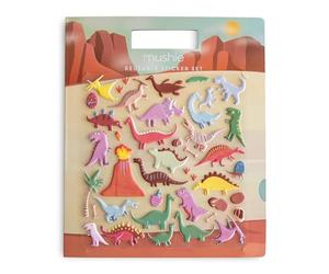 Mushie Reusable Sticker Book Set (Dino) | Removable Puffy Stickers | Arts & Crafts Activity for Kids