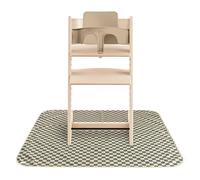 Mushie Splat Mat for Under Highchair, Waterproof, 108x108 cm, Lightweight, Durable & BPA-Free, Ideal as Food Catcher and Baby Weaning (Olive Check)