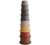 Mushie Stacking Cups | Educational Baby & Toddler Toys from 6 Months | Early Development & Activity Shape Sorter Toy | Promote Learning, Sorting, and Motor Skills | Made in Denmark | (Retro)