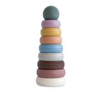mushie Stacking Rings Toy | 6+ Months Ringtower Developmental Toy | Language & Motor Skills Aid | 100% non-toxic, BPA and phthalate plastic | Designed and manufactured in Denmark | (Rustic)