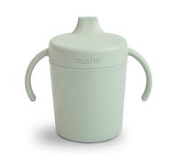 Mushie Trainer Sippy Cup | Made in Denmark | Leak Resistant Twist-Off Lid & Handles | 6 Months + (Sage)