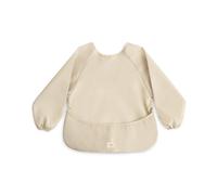 Mushie Weaning Bib Baby Long Sleeve | Toddler Bibs with Sleeves Waterproof | Adjustable Fit for 6-24 Months | Colour: Fog
