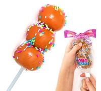 MushMeez Taba Squishy Sweet Friends - 3 Taba Squishies on a Stick - Squish, Squeeze, Great for Stress Relief - Sensory / Fidget Play Food Squishy Toys for Kids and Adults, Chocolate