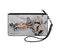 Mushoku Tensei Jobless Reincarnation Wallet, Zip Pouch, Mushoku Tensei Guard Fitz Snow Scene and Title Logo, Canvas