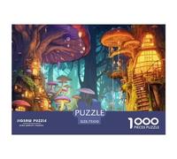 Mushroom 1000 Pieces Cartoon Anime Thickened Wooden Jigsaw Puzzles Adults Fun Toy Intellectual Game Home Decoration Education Game Stress Relief Toy Challenge Educational 1000pcs (75x50cm)