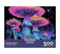 Mushroom 500 Pieces Anime Cartoon Thickened Wooden Puzzle Adults Funny Educational Decoration Game Intellectual Game Stress Relief Toy Relaxation and Intelligence 500 Pieces (52 x 38cm)