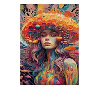 Mushroom Abstract 1000 Pieces Mini Jigsaw Puzzle for Adults | 70x50cm Cardboard, Living Room Decor, Durable Structure, Birthday Gift, Mind Relaxation