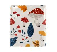 Mushroom and Leaves Big Replaceable Book Cover, Reusable PU Leather Book Protector, Suitable for 9.8" x 11" Notebooks
