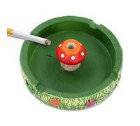 Mushroom Ashtray 4.3x0.9 Inch Round Cigarette Snuffer with Flowers Resin Cigarette Snuffers for Ashtrays Green Cute Ashtray for Home Office Man GiftsMushroom
