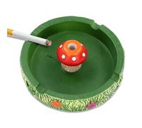 Mushroom Ashtray 4.3x0.9 Inch Round Cigarette Snuffer with Flowers Resin Cigarette Snuffers for Ashtrays Green Cute Ashtray for Home Office Man Decor Gifts