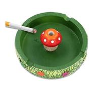 Mushroom Ashtray 4.3x0.9 Inch Round Cigarette Snuffer with Flowers Resin Cigarette Snuffers for Ashtrays Green Cute Ashtray for Home Office Man, Snuffers for Ashtrays