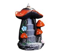 Mushroom Backflow Incense Burner Flow Censer Resin Mushroom Incense Holder Flowing Smoke Waterfall Burner Mountain Incense Burner for Yoga Home Tabletop Handicraft Decors (4.57inx3.94inx5.87i)