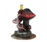 Mushroom Backflow Incense Holder, Resin Incense Burner Waterfall, Incense Fountain Burner with 20 Backflow Incense Cones + 30 Incense Sticks, Mat, Tweezer, Aromatherapy Ornament for Home Decor