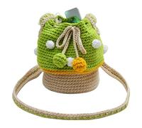 Mushroom Bag for Women Mushroom Small Bag for Purse Knitted Shoulder Bag Cute Knitted Coin Purse Adorable Mushroom Handbag Fashion Tote Stylish Mini Yarn Purse Portable Multifunctional Purse, Green