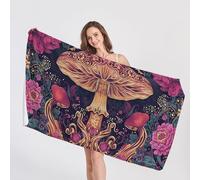 Mushroom Beach Towel, Microfibre Towel, Fantasy Beach Towels, Quick Dry & Sand Free & Lightweight & Super Absorbent Towel for Travel, Gym, Bath, Swimming, Beach Blanket, 100 x 180 cm