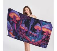 Mushroom Beach Towel, Microfibre Towel, Fantasy Beach Towels, Quick Dry & Sand Free & Lightweight & Super Absorbent Towel for Travel, Gym, Bath, Swimming, Beach Blanket, 100 x 200 cm