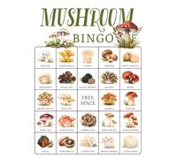 Mushroom Bingo: 32-Player Botanical and Woodland Themed Party Games for Nature Walks, Botany Classrooms, National Mushroom Day activity